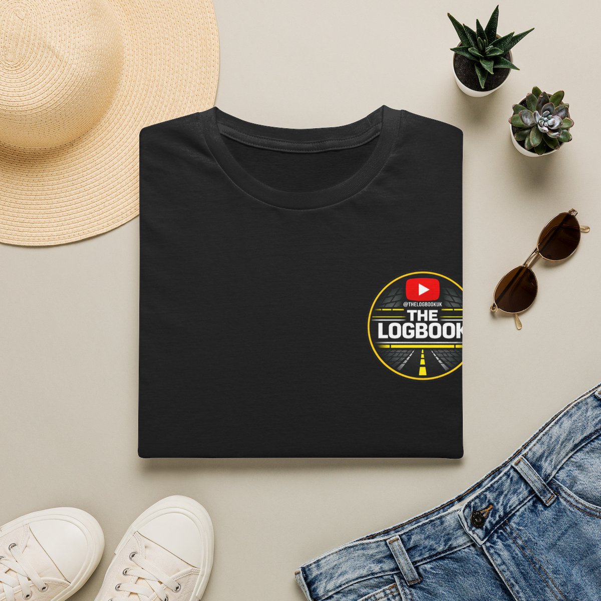 Black T-Shirt Front & Back Logbook Logo photo 1